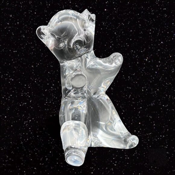 Konstglas Ronneby Sweden Crystal Clear Glass Bear Figurine Paperweight Vintage - Picture 7 of 10